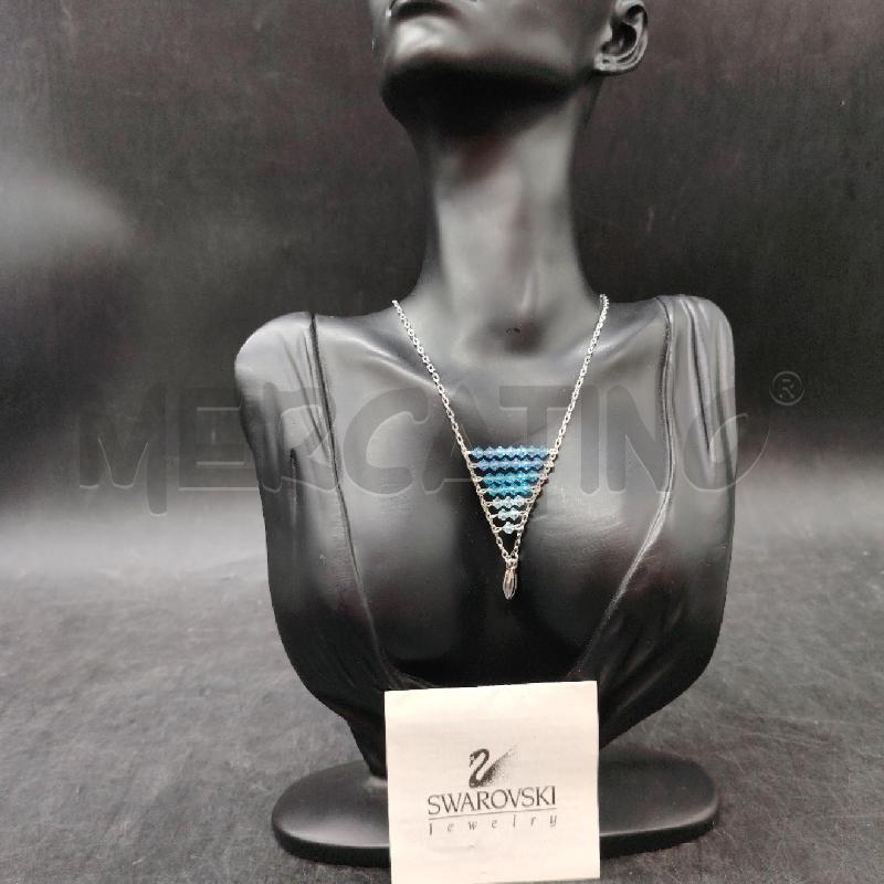 COLLANA SWAROVSKI TRIANGOLINO AZZ  | Mercatino dell'Usato Roma eur 1