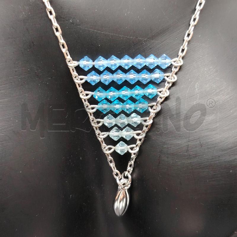 COLLANA SWAROVSKI TRIANGOLINO AZZ  | Mercatino dell'Usato Roma eur 2