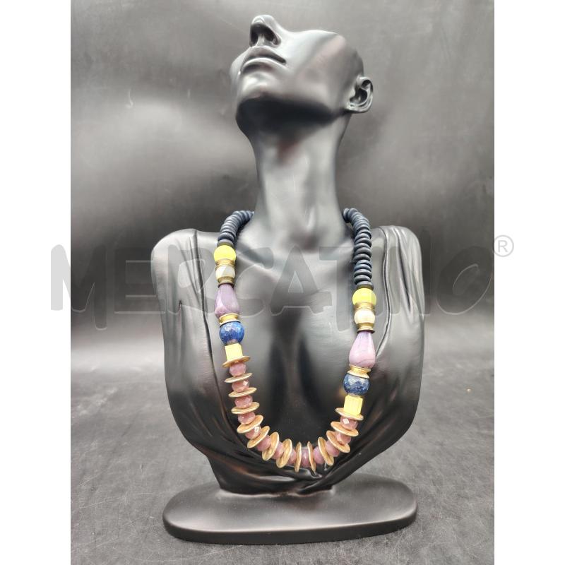 COLLANA TASSELLI NERI COLOR | Mercatino dell'Usato Roma eur 1