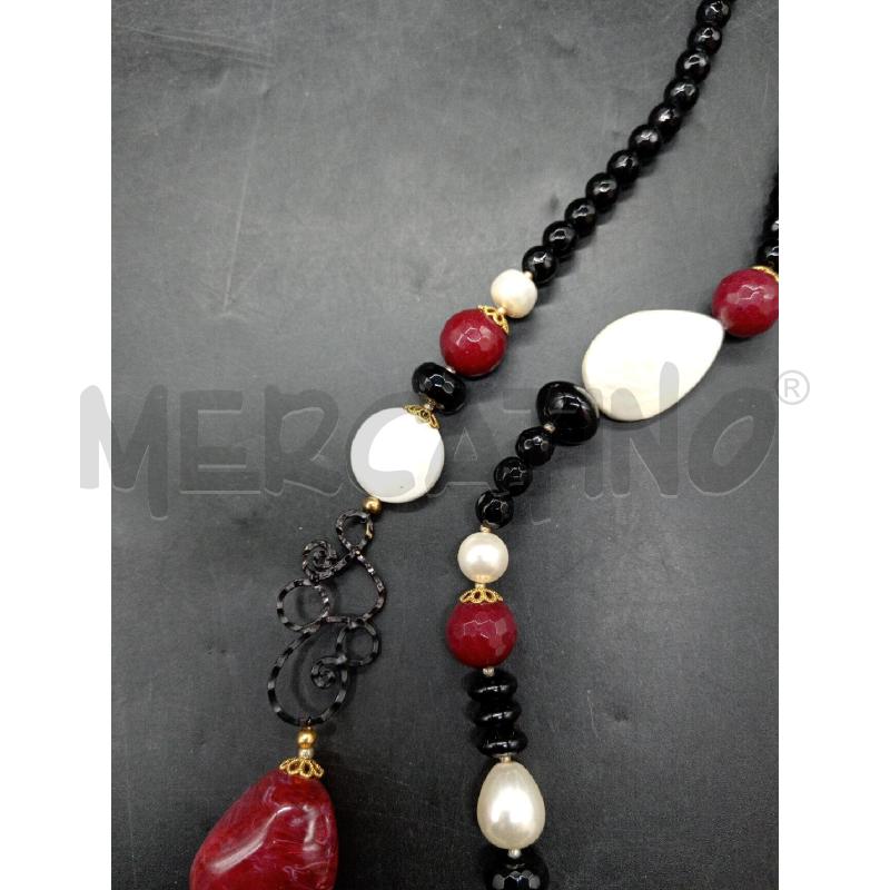 COLLANA  PIETRE NE RSS PERLE  | Mercatino dell'Usato Roma eur 3