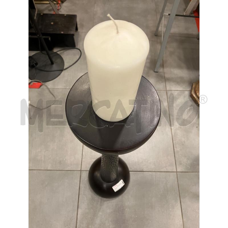 COLONNA PORTA CANDELA LEGNO | Mercatino dell'Usato Roma eur 2