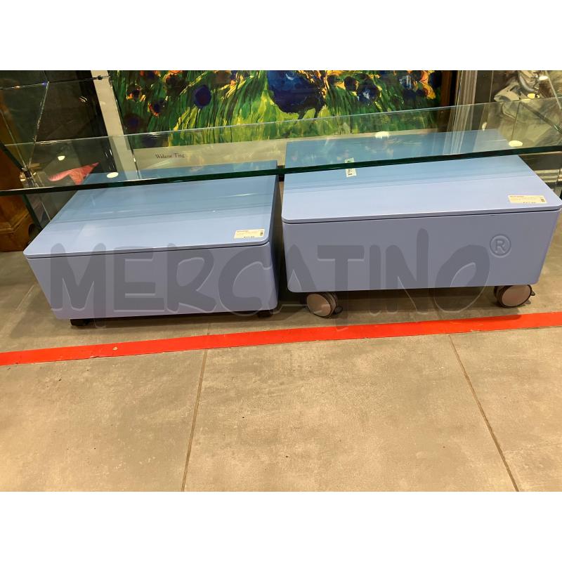 COMODINI COPPIA 1C BLU RUOTE | Mercatino dell'Usato Roma eur 1
