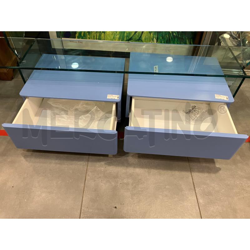 COMODINI COPPIA 1C BLU RUOTE | Mercatino dell'Usato Roma eur 2