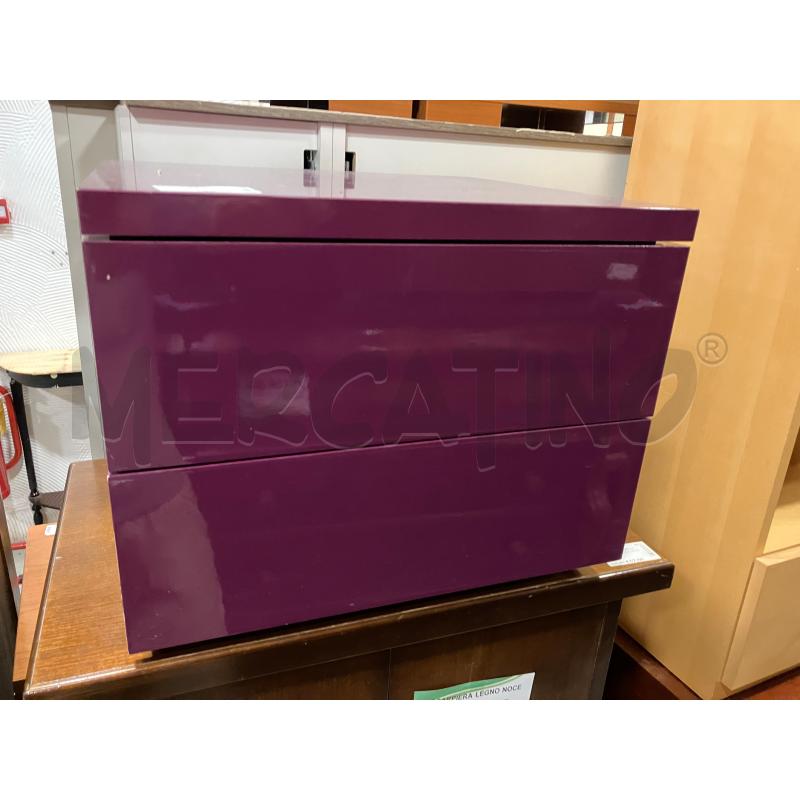 COMODINO 2 CASSETTI BORDEAUX | Mercatino dell'Usato Roma eur 1