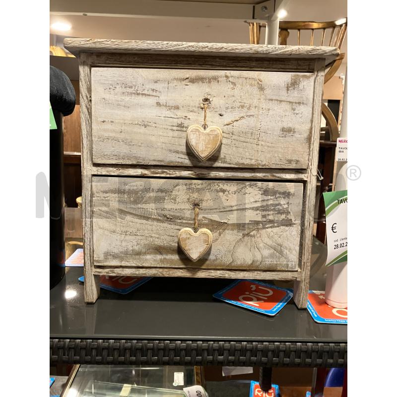 COMODINO SHABBY 2 C CUORI | Mercatino dell'Usato Roma eur 1