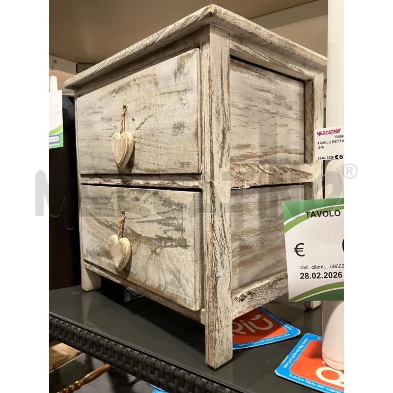COMODINO SHABBY 2 C CUORI | Mercatino dell'Usato Roma eur 2