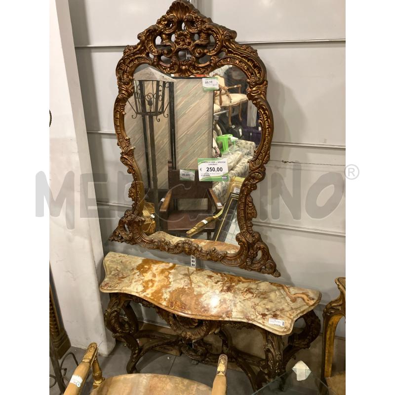CONSOLLE DOR + SPECCHI LAVORATI  | Mercatino dell'Usato Roma eur 1