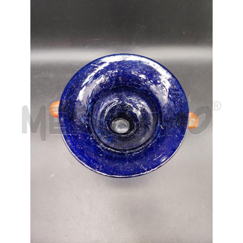 COPPA VETRO SCAVO BLU  | Mercatino dell'Usato Roma eur 2