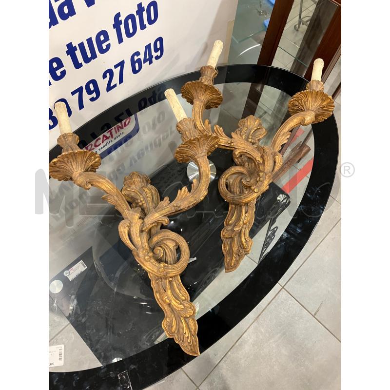 COPPIA APPLIQUE LEGNO DOR 2 L | Mercatino dell'Usato Roma eur 1