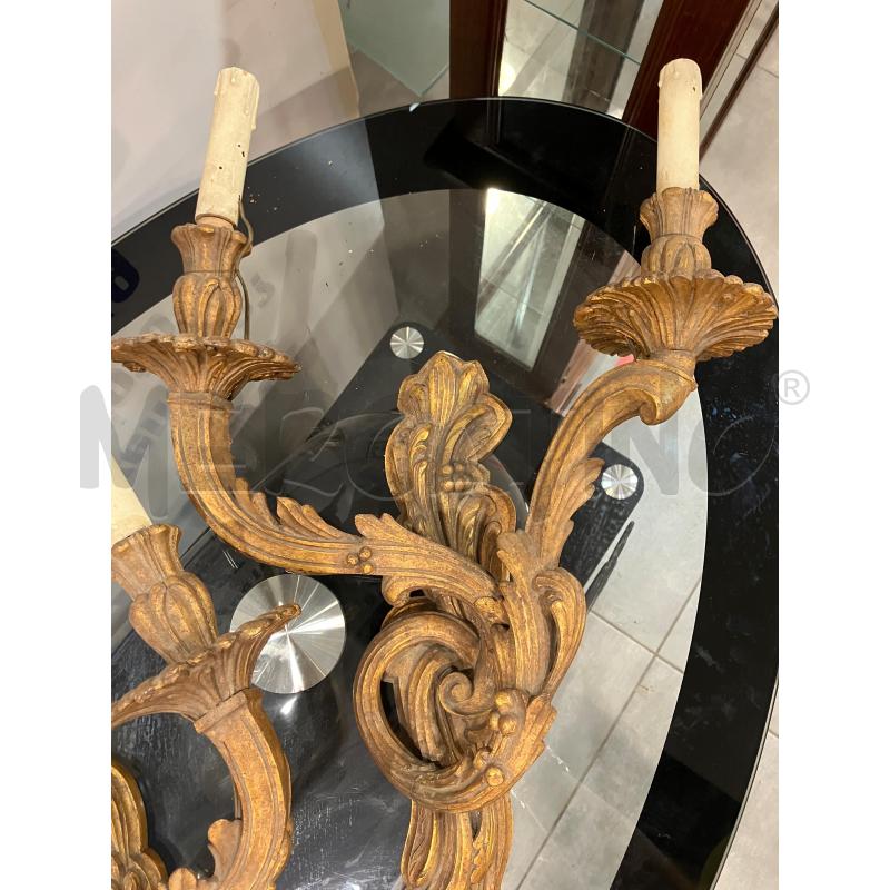 COPPIA APPLIQUE LEGNO DOR 2 L | Mercatino dell'Usato Roma eur 3