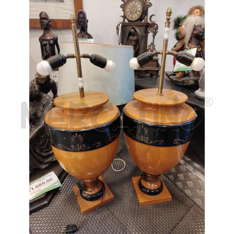 COPPIA LAMPADE LEGNO 1 DA RIV  | Mercatino dell'Usato Roma eur 1