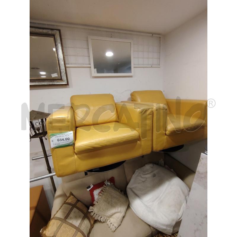 COPPIA POLTRONE NATUZZI GIREVOLI GIA PELLE | Mercatino dell'Usato Roma eur 1