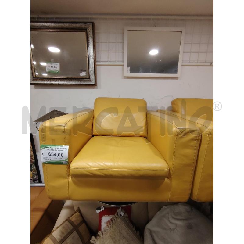 COPPIA POLTRONE NATUZZI GIREVOLI GIA PELLE | Mercatino dell'Usato Roma eur 2