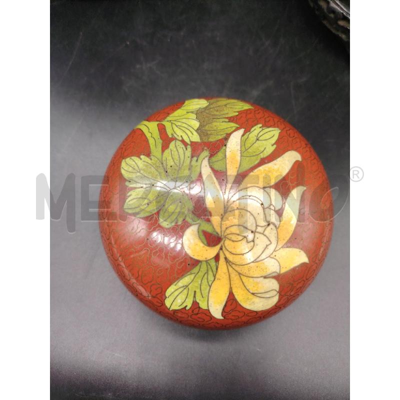 COPPIA POTICHE ORIENTALI CLOISONNE ROSSE  | Mercatino dell'Usato Roma eur 3