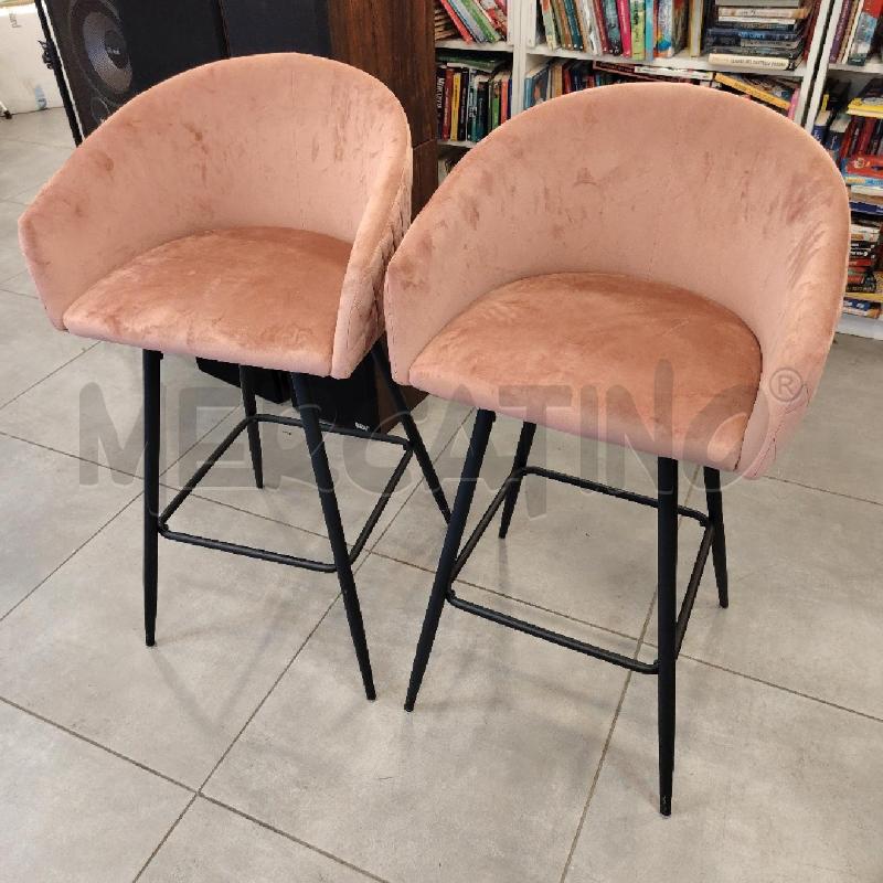 COPPIA SGABELLI VELLUTO ROSA | Mercatino dell'Usato Roma eur 1