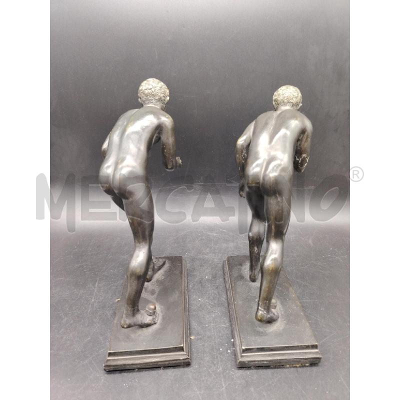 COPPIA STATUINE BRONZO CORRIDORI NAPOLI  | Mercatino dell'Usato Roma eur 3