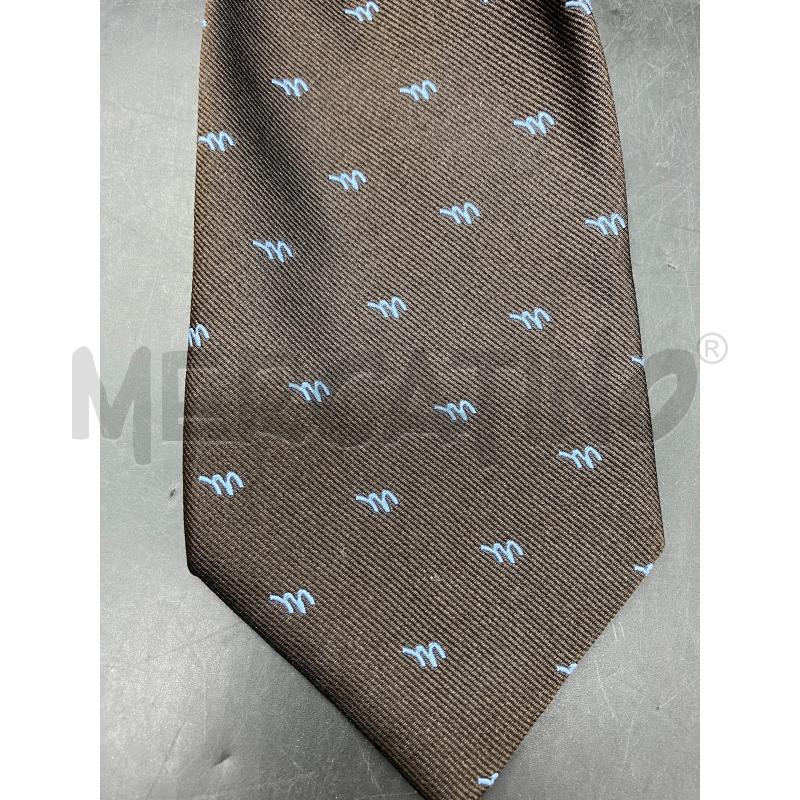 CRAVATTA MARINELLA MARRONE LOGO CELESTE | Mercatino dell'Usato Roma eur 2