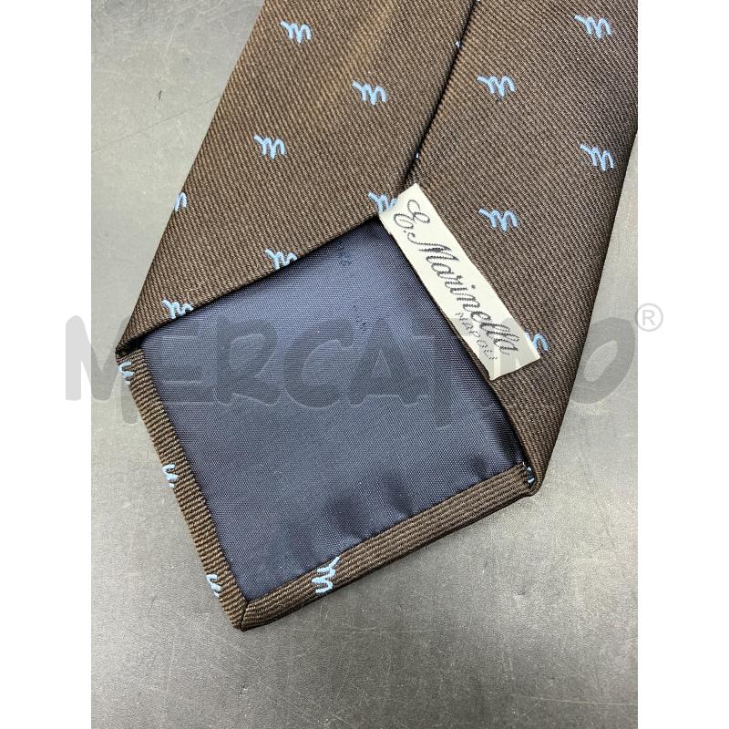 CRAVATTA MARINELLA MARRONE LOGO CELESTE | Mercatino dell'Usato Roma eur 3