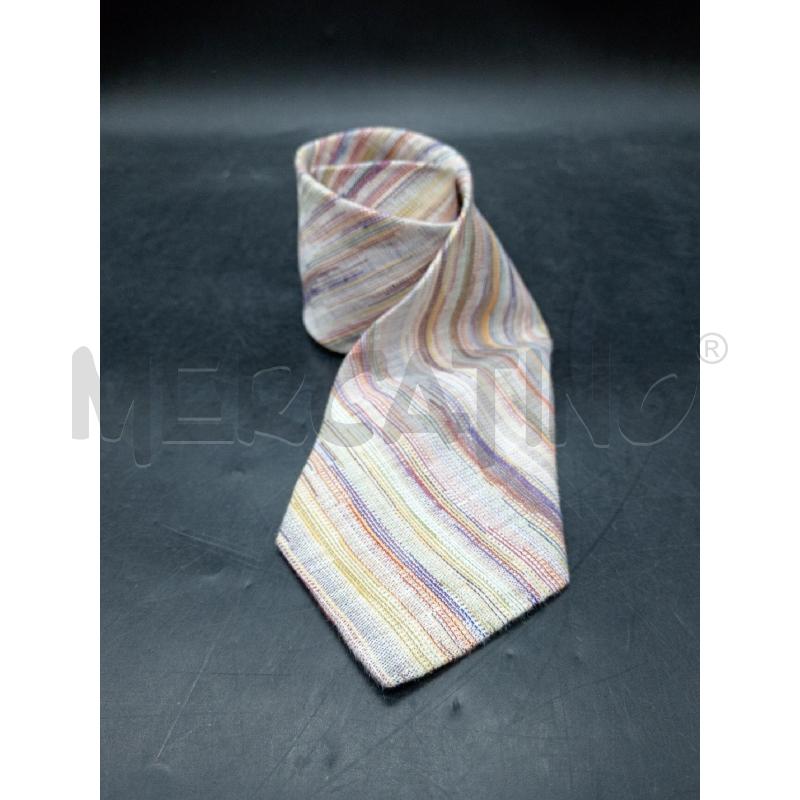 CRAVATTA MISSONI BIANCA RIGHE COLORATE | Mercatino dell'Usato Roma eur 1