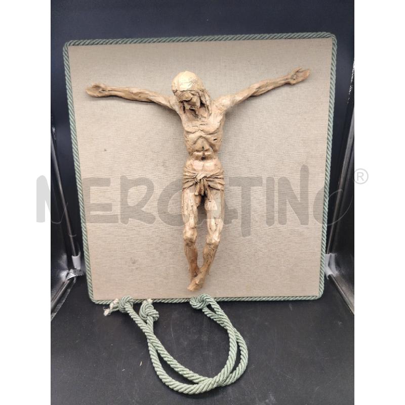CROCEFISSIONE SU TESS CORDONE VERDE | Mercatino dell'Usato Roma eur 1