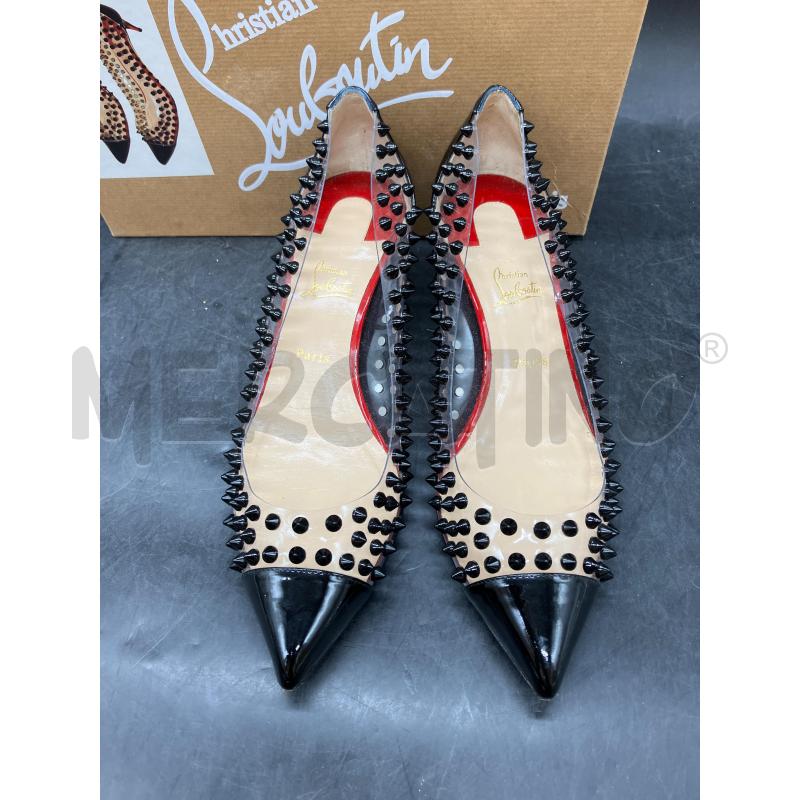 DECOLLETE LOUBOUTIN SCATO TRASP BORCHIE  | Mercatino dell'Usato Roma eur 2