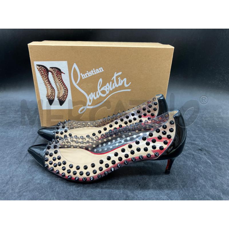 DECOLLETE LOUBOUTIN SCATO TRASP BORCHIE  | Mercatino dell'Usato Roma eur 3