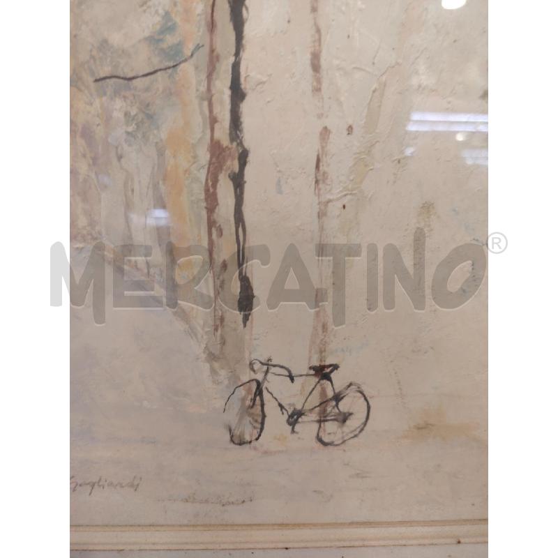 DIPINTO A FIRMA GAGLIARDI VIALE BICICLETTA  | Mercatino dell'Usato Roma eur 3