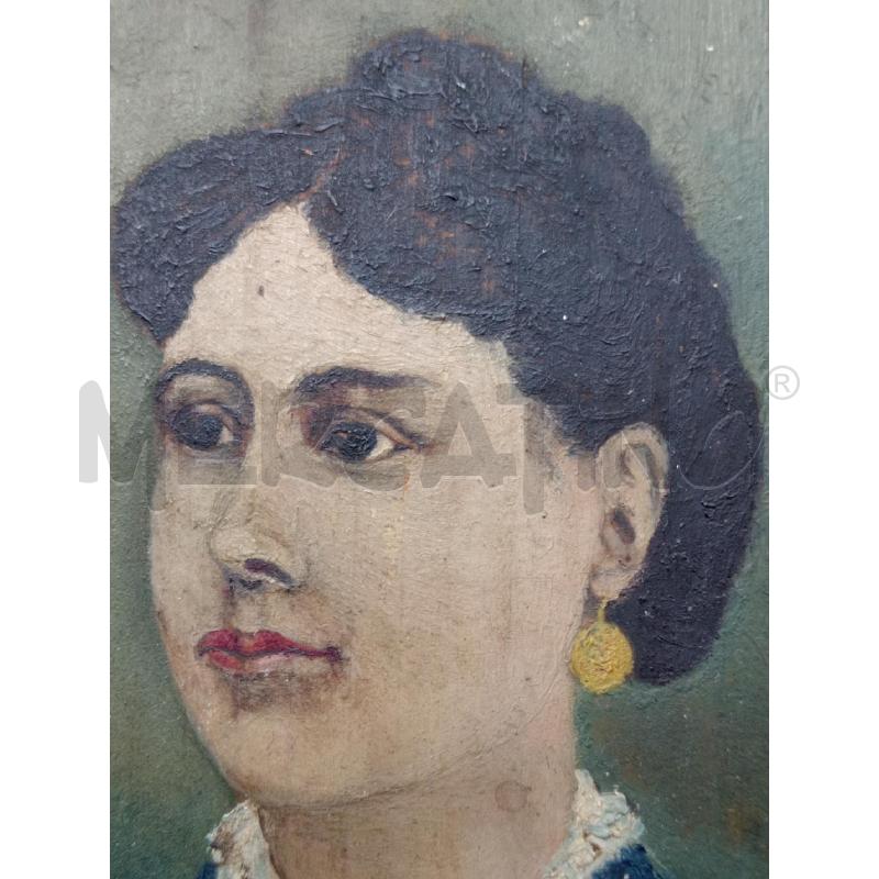 DIPINTO RITRATTO FEMMINILE SU TAVOLA  | Mercatino dell'Usato Roma eur 3