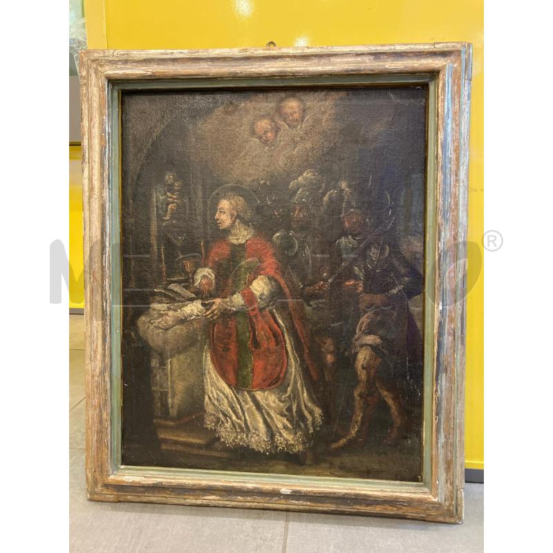 DIPINTO SANTO TUNICA ROSSA CON GUARDIE | Mercatino dell'Usato Roma eur 1