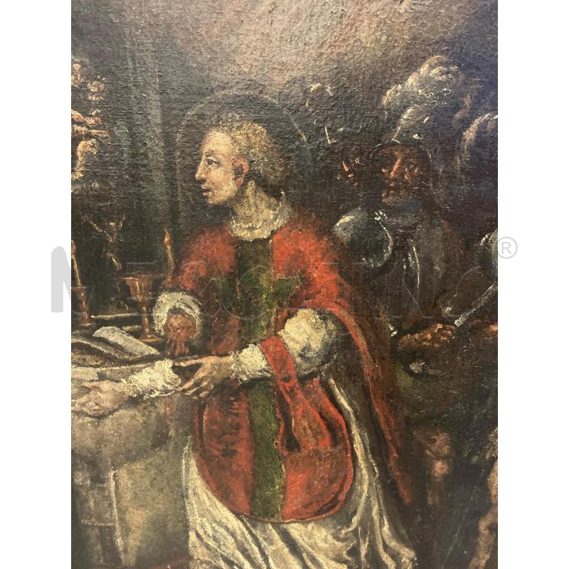 DIPINTO SANTO TUNICA ROSSA CON GUARDIE | Mercatino dell'Usato Roma eur 2