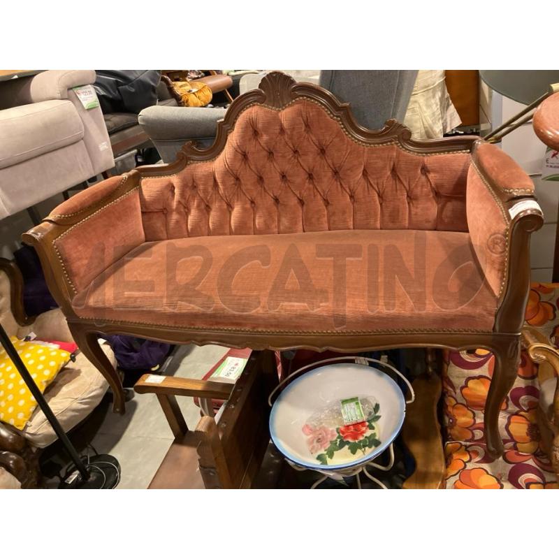 DIVANETTO LEGNO T/ROSSO | Mercatino dell'Usato Roma eur 1