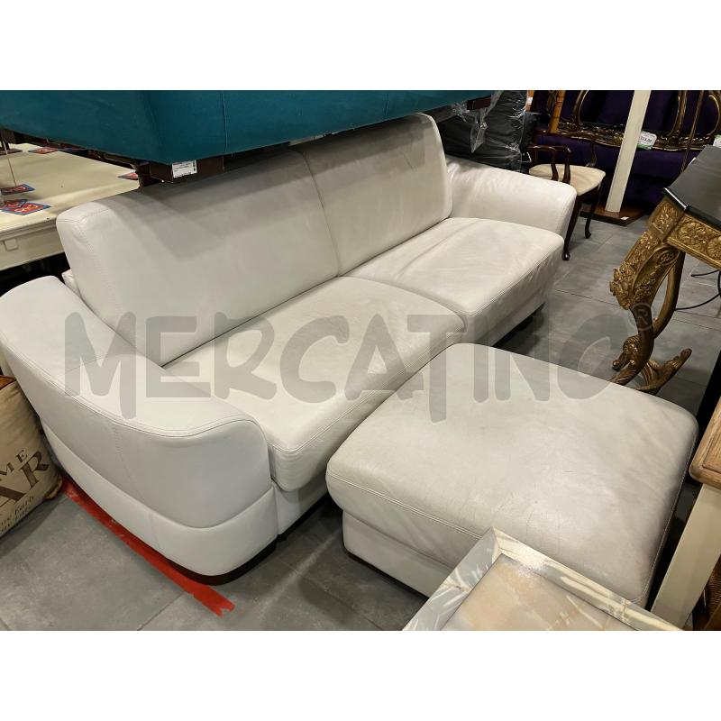 DIVANO LETTO PELLE BIA + POUF | Mercatino dell'Usato Roma eur 1