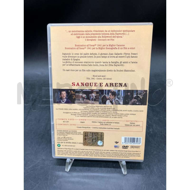 DVD DVD SANGUE E ARENA | Mercatino dell'Usato Roma eur 2