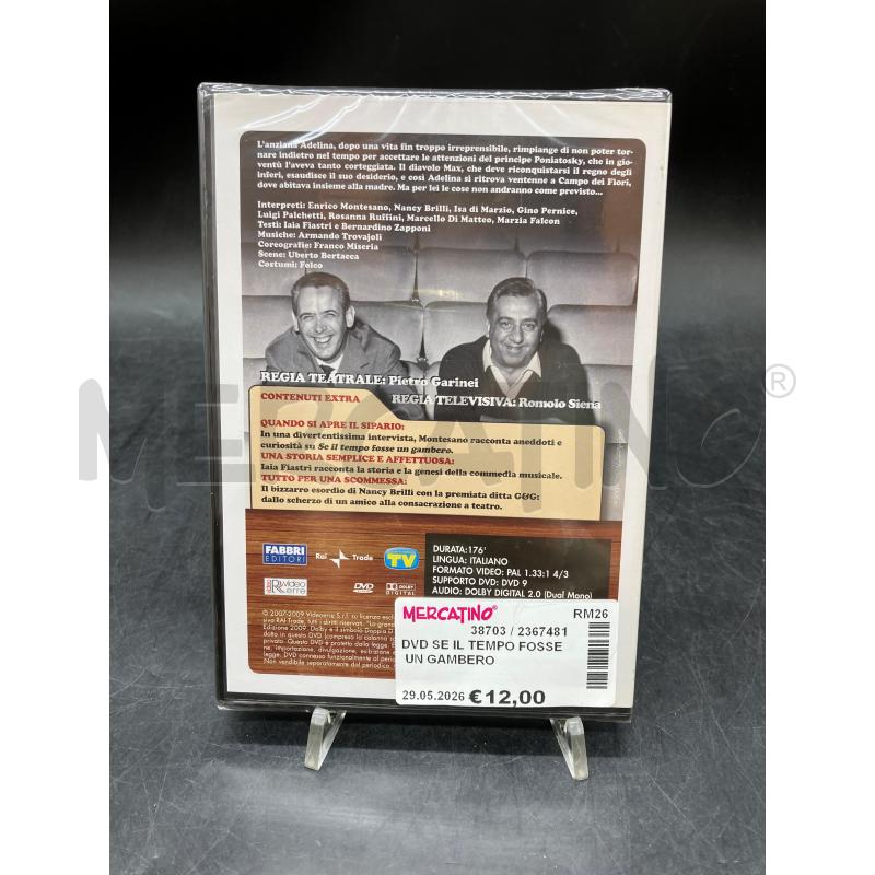 DVD SE IL TEMPO FOSSE UN GAMBERO | Mercatino dell'Usato Roma eur 2