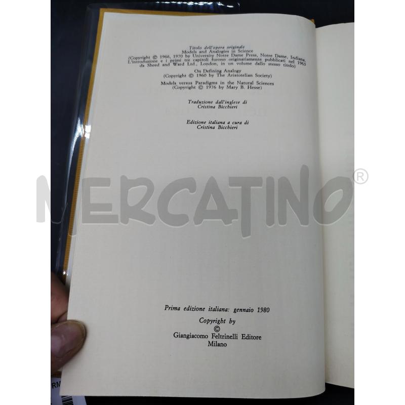 ELTRINELLI HESSE MODELLI E ANALOGIE NELLA SCIENZA 1980 | Mercatino dell'Usato Roma eur 2