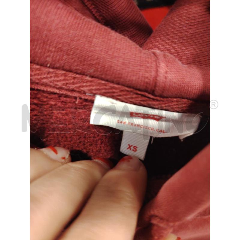 FELPA D LEVIS BORDEAUX SCRITTA CAPPUCCIO | Mercatino dell'Usato Roma eur 2