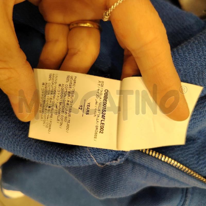 FELPA D OFF WHITE BLU LOGO BIA SCHIENA CAPPUCC | Mercatino dell'Usato Roma eur 4