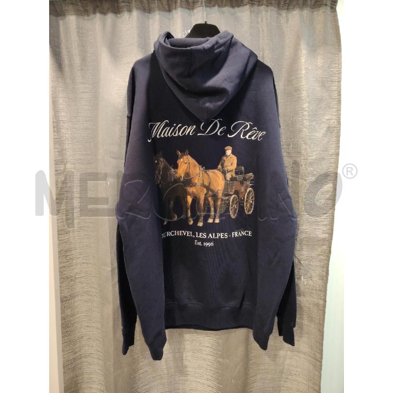 FELPA U MAISON DE REVE BLU CAPPUCC SCHIENA CAVALLI  | Mercatino dell'Usato Roma eur 3