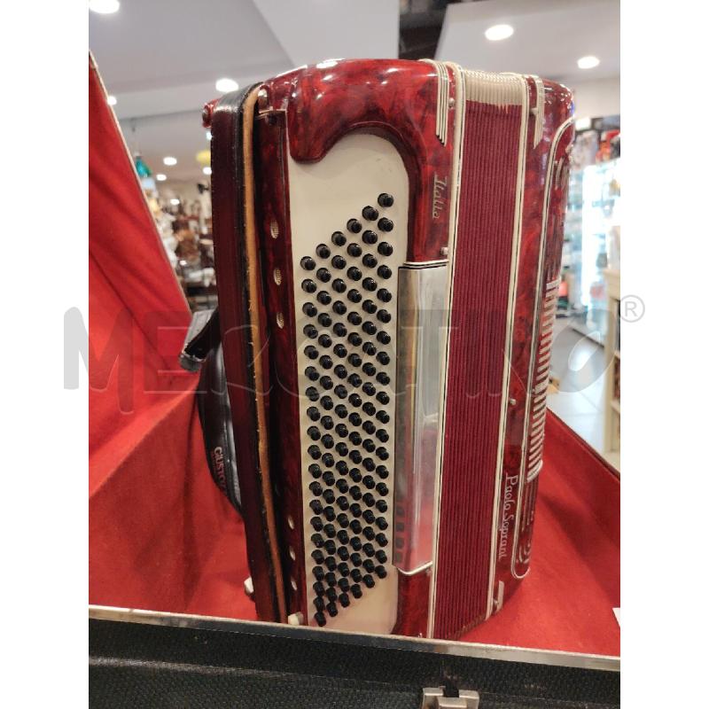 FISARMONICA PAOLO SOPRANI CELLULOSA ROSSA 120 BASSI 41 TASTI + CUSTODIA | Mercatino dell'Usato Roma eur 5