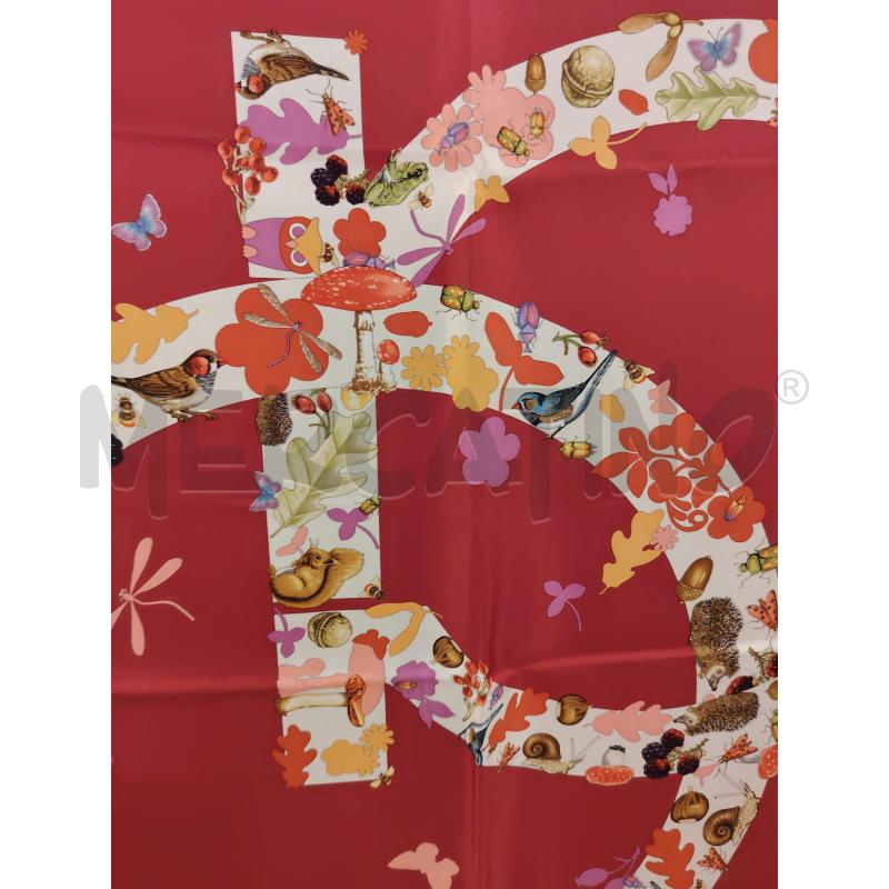 FOULARD FERRAGAMO LOGO FRUTTI ANIMALI  | Mercatino dell'Usato Roma eur 2