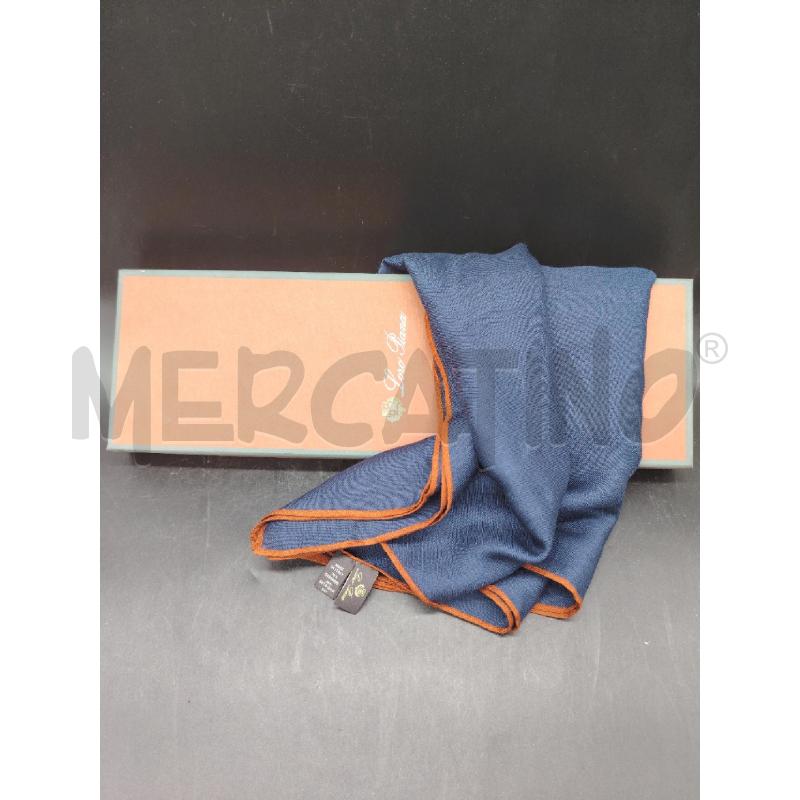 FOULARD LORO PIANA CASHMERE SETA BLU PROF MARR  | Mercatino dell'Usato Roma eur 1