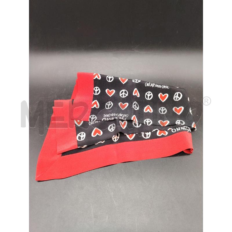 FOULARD MOSCHINO CHEAP&CHI NERO CUORI PACE | Mercatino dell'Usato Roma eur 1
