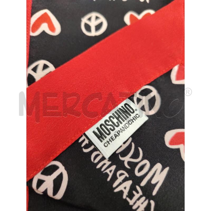 FOULARD MOSCHINO CHEAP&CHI NERO CUORI PACE | Mercatino dell'Usato Roma eur 2