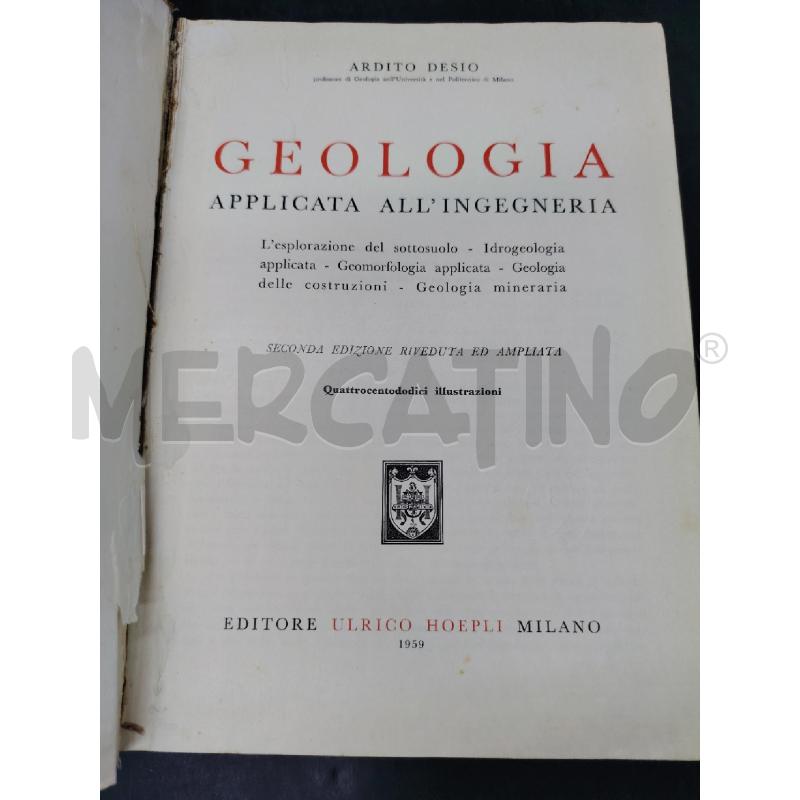 GEOLOGIA APPLICATA ALLA INGEGNERIA HOEPLI | Mercatino dell'Usato Roma eur 3