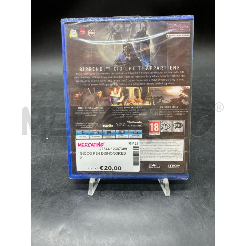 GIOCO PS4 DISHONORED 2 | Mercatino dell'Usato Roma eur 2