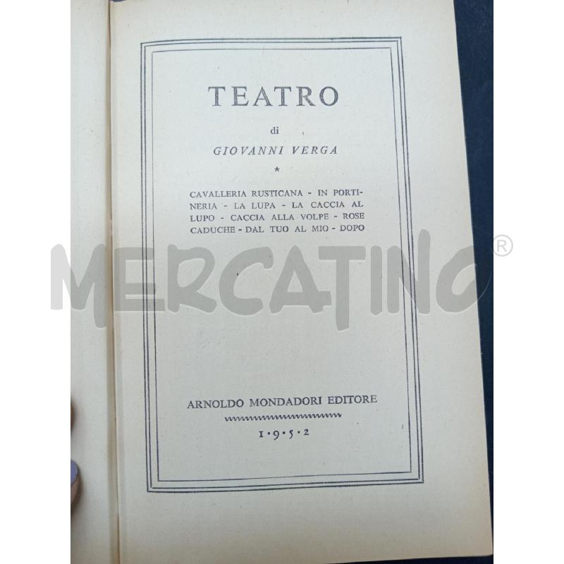 GIOVANNI VERGA CAVALLERIA RUSTICANA MONDADORI | Mercatino dell'Usato Roma eur 3