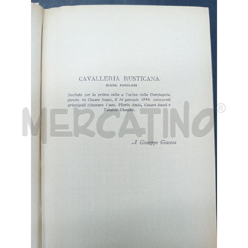 GIOVANNI VERGA CAVALLERIA RUSTICANA MONDADORI | Mercatino dell'Usato Roma eur 4