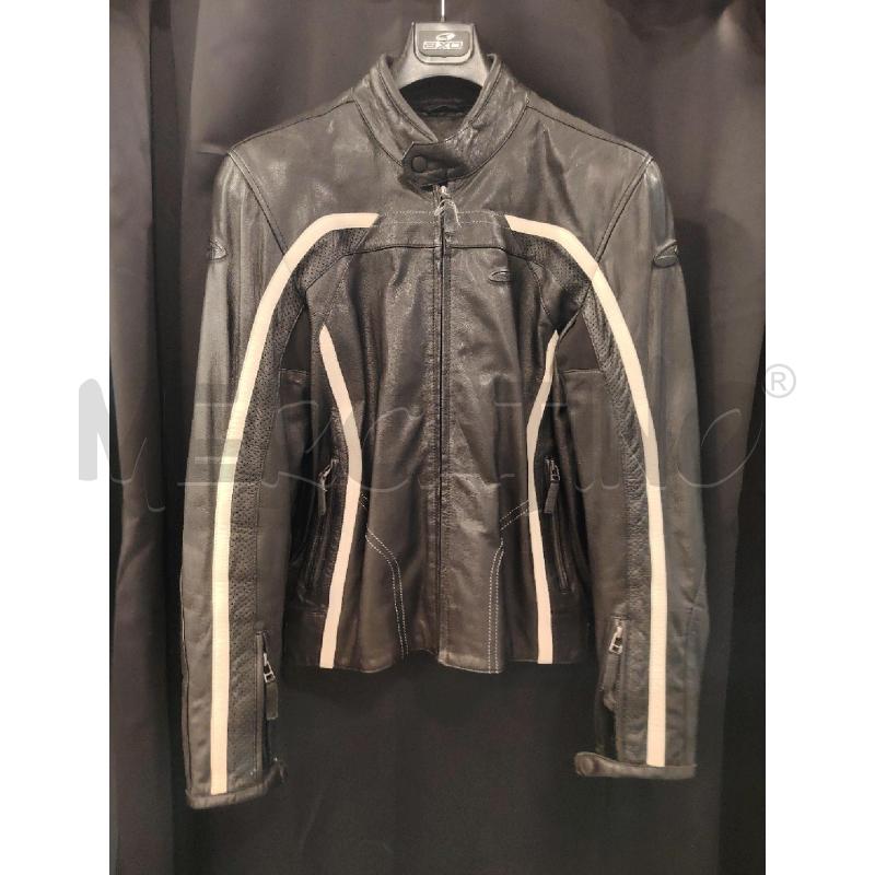 GIUBBOTTO MOTO AXO PELLE NERO RIGHE BIA | Mercatino dell'Usato Roma eur 1
