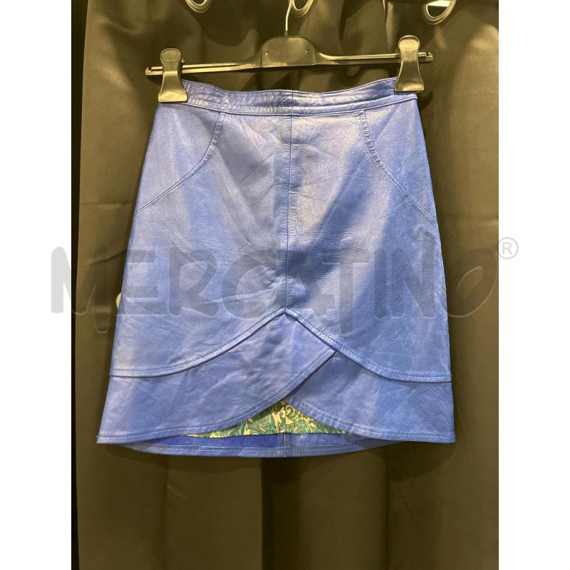 GONNA PELLE BLU ELETTRICO | Mercatino dell'Usato Roma eur 1