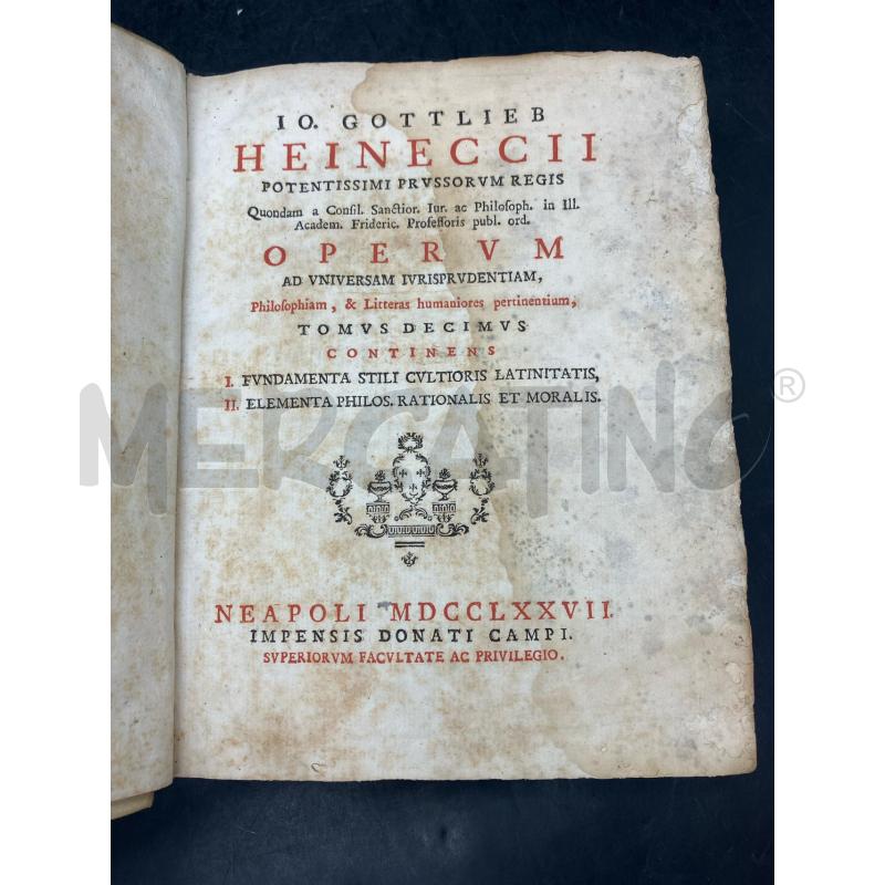 GOTTLIEB HEINECCII PETENTISS PRUSSORUM REGIS 1771 TOMO DECIMO | Mercatino dell'Usato Roma eur 3